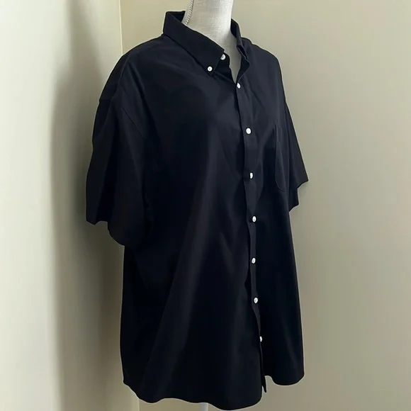 Roundtree & Yorke Black Casual Button Down Men Shirt - Picture 4 of 12